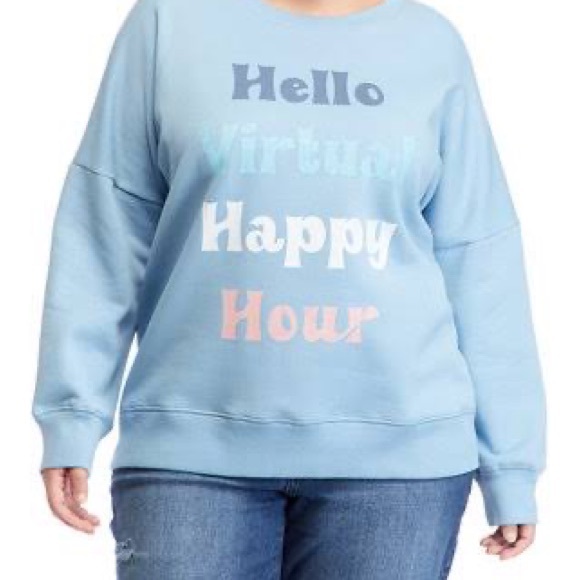 True Craft Tops - 😎3/$10 Hello virtual happy hour sweatshirt